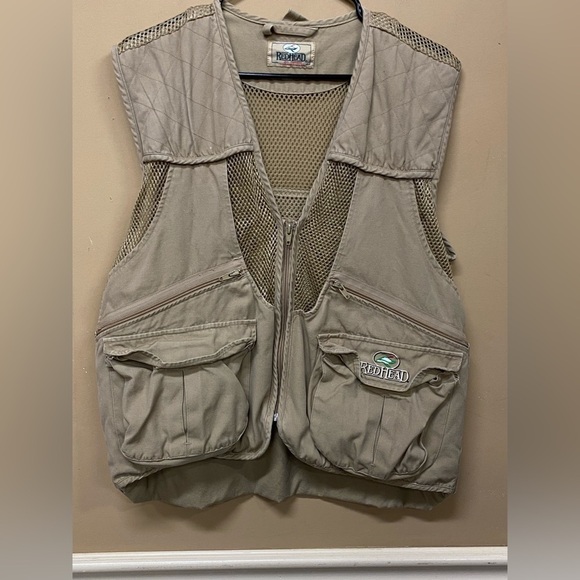 VTG Red Head Mens Hunting Shooting Safari Photography Vest Khaki - Picture 1 of 6